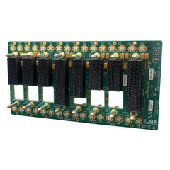 3U 25-Gbit/s-Backplane, SOSA-konform. 8-Slot-OpenVPX mit Öffnungen für VITA-66- und VITA-67-Module, unterstützt 6 Nutzlast-Slots, 1 Switch-Slot und 1 Timing-Slot.